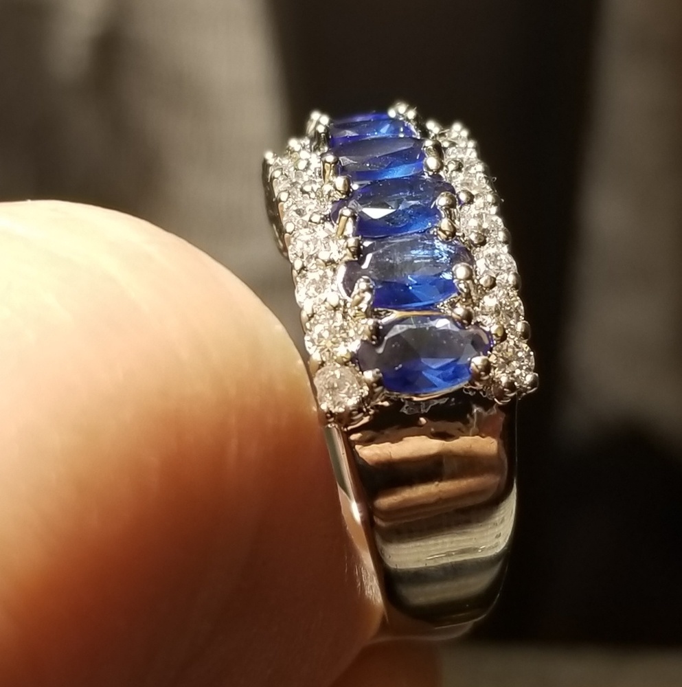 Sterling Silver Blue Saphirre Channel Ring Size 6 - Picture 3 of 8